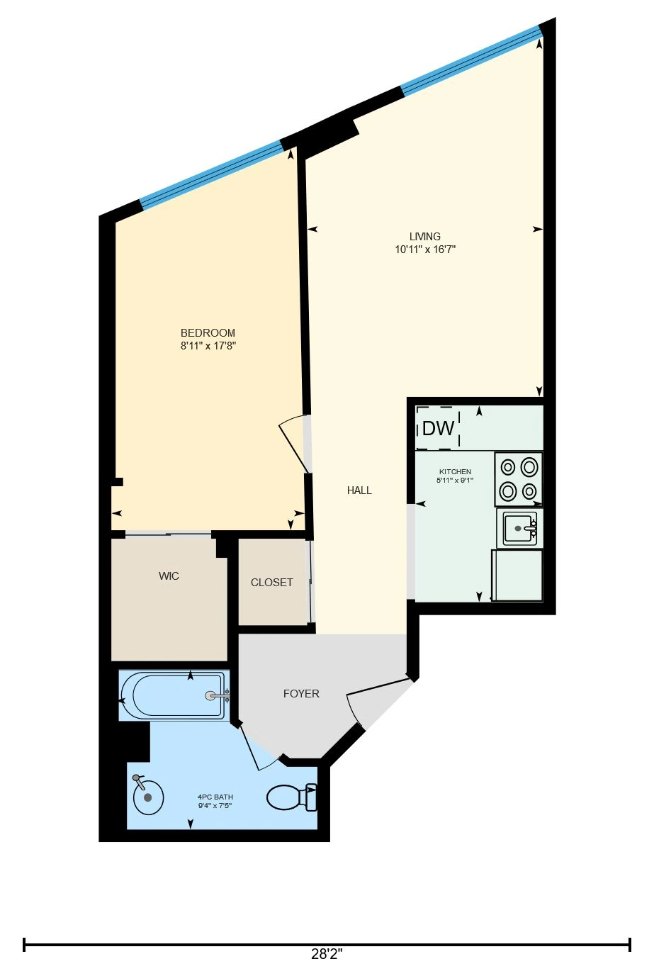 One Bedroom floor plan